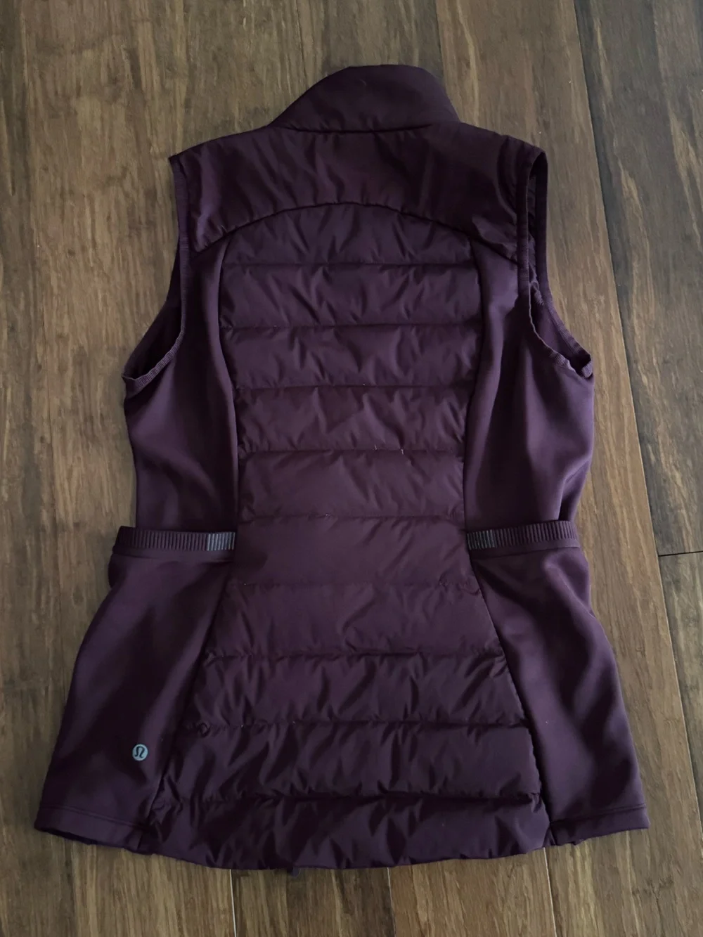 Lululemon Quilted Down Puffer Full Zip Sleeveless Mock Neck Vest Burgundy Red